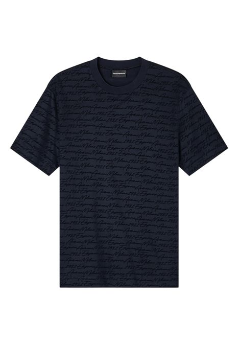 T-shirt con logo flock all over in jersey misto lyocell ASV EMPORIO ARMANI | T-shirt | EM002957 AF10017FB308